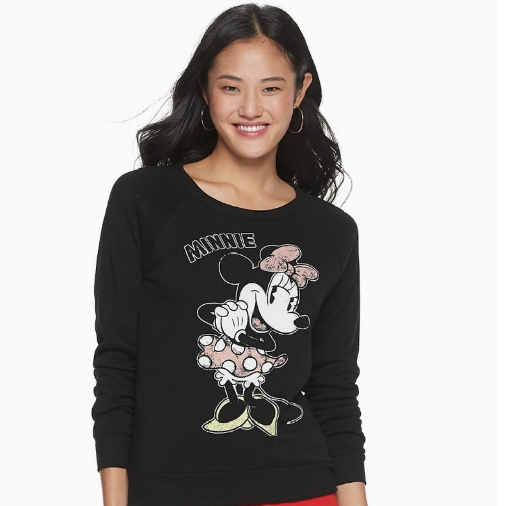 NWT Black Disney Minnie Mouse Dress Pullover Sweater Size S 🐭
